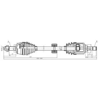 Arbre de transmission avant droit OPEN PARTS DRS6499.00