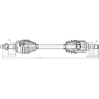 Arbre de transmission avant gauche OPEN PARTS DRS6505.00