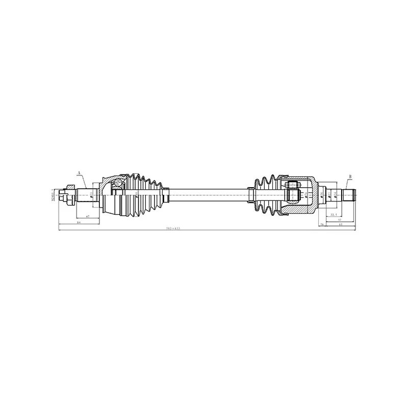 Arbre de transmission avant gauche OPEN PARTS DRS6505.00