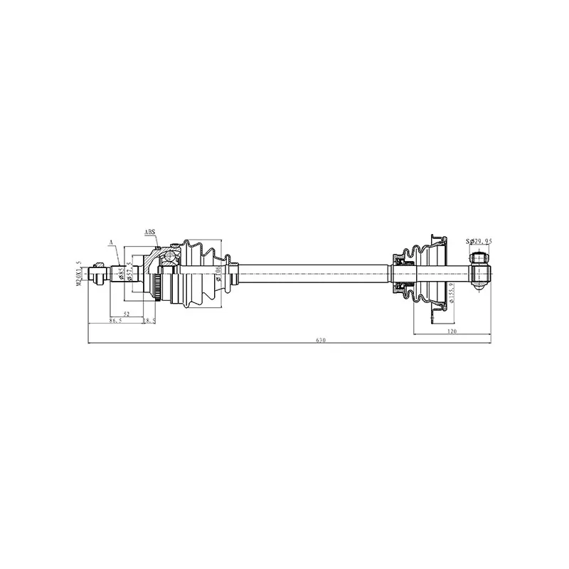 Arbre de transmission avant gauche OPEN PARTS DRS6506.00