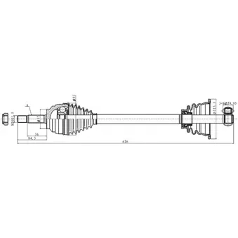 Arbre de transmission avant gauche OPEN PARTS DRS6507.00