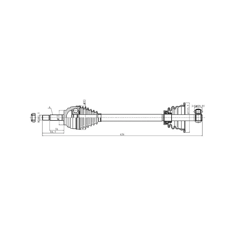 Arbre de transmission avant gauche OPEN PARTS DRS6507.00