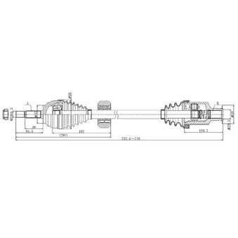 Arbre de transmission avant droit OPEN PARTS DRS6510.00
