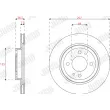 Jeu de 2 disques de frein avant JURID 563312JC - Visuel 2