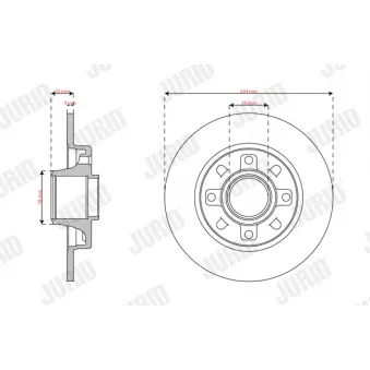 Jeu de 2 disques de frein arrière JURID 563402J-1