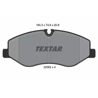 Jeu de 4 plaquettes de frein avant TEXTAR 2206201