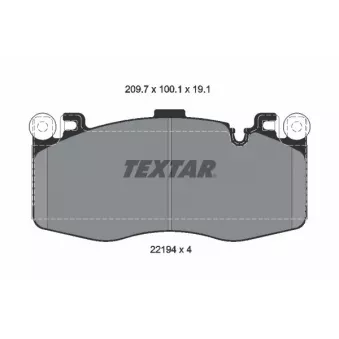 Jeu de 4 plaquettes de frein avant TEXTAR 2219401