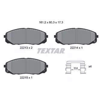 Jeu de 4 plaquettes de frein avant TEXTAR 2221301