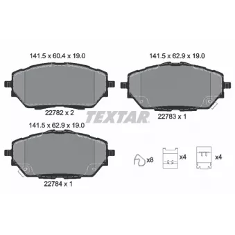 Jeu de 4 plaquettes de frein avant TEXTAR 2278201