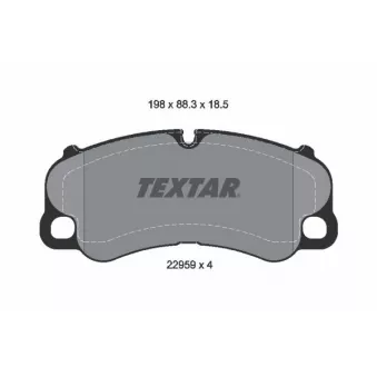 Jeu de 4 plaquettes de frein avant TEXTAR 2295901