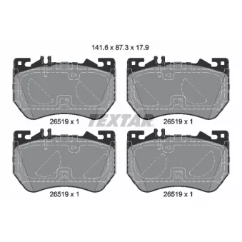 Jeu de 4 plaquettes de frein avant TEXTAR 2651901
