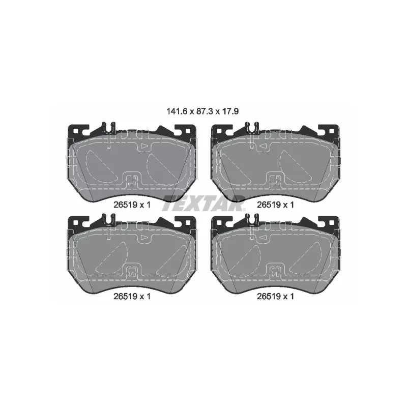 Jeu de 4 plaquettes de frein avant TEXTAR 2651901