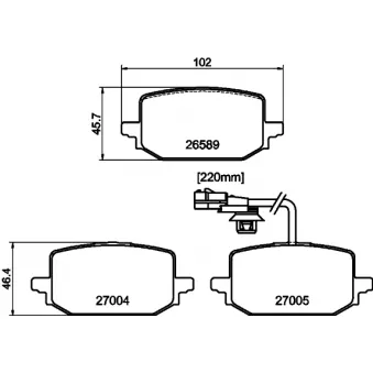 Jeu de 4 plaquettes de frein arrière TEXTAR 2658902
