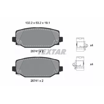 Jeu de 4 plaquettes de frein arrière TEXTAR