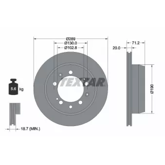 Jeu de 2 disques de frein arrière TEXTAR 92021200
