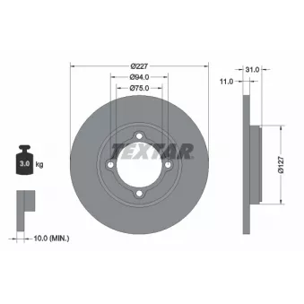 Jeu de 2 disques de frein avant TEXTAR 92028200