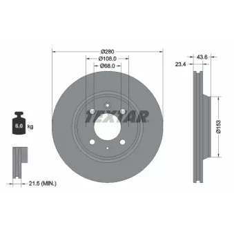 Jeu de 2 disques de frein avant TEXTAR 92053600