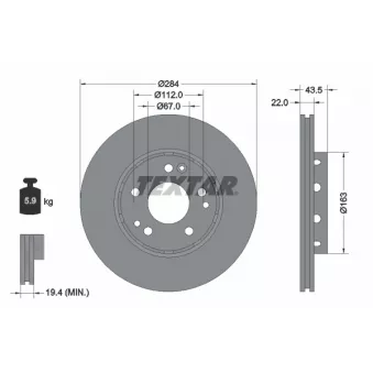 Jeu de 2 disques de frein avant TEXTAR 92060300