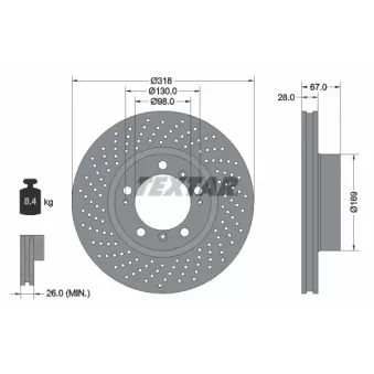 Disque de frein avant droit TEXTAR 92100005