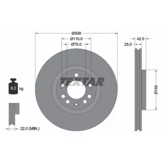 Jeu de 2 disques de frein avant TEXTAR 92110905