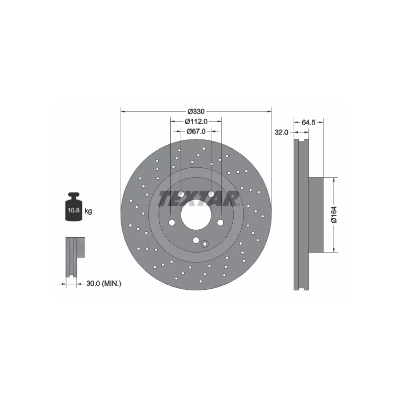 Jeu de 2 disques de frein avant TEXTAR 92120205