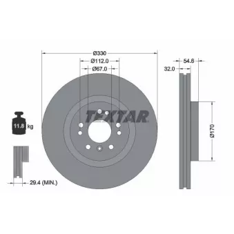 Jeu de 2 disques de frein avant TEXTAR 92150605