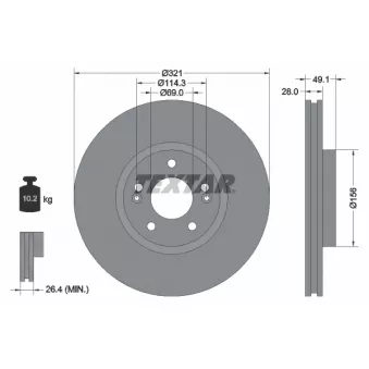 Jeu de 2 disques de frein avant TEXTAR 92166005