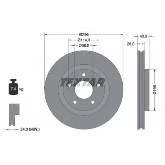 Jeu de 2 disques de frein avant TEXTAR 92167405