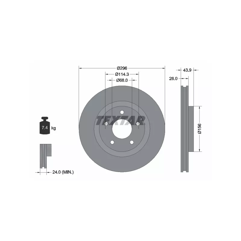 Jeu de 2 disques de frein avant TEXTAR 92167405