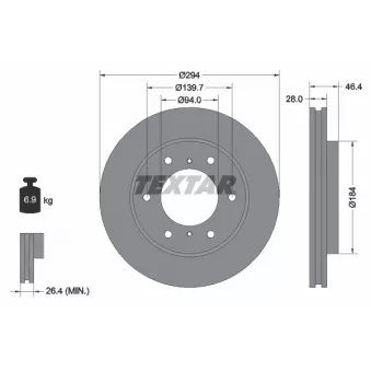 Jeu de 2 disques de frein avant TEXTAR 92180205
