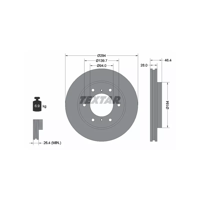 Jeu de 2 disques de frein avant TEXTAR 92180205