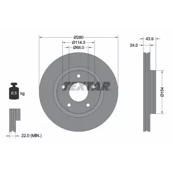 Jeu de 2 disques de frein avant TEXTAR 92232205