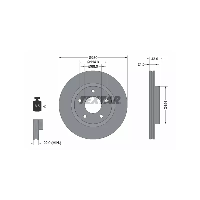 Jeu de 2 disques de frein avant TEXTAR 92232205