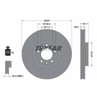 Jeu de 2 disques de frein avant TEXTAR 92232305