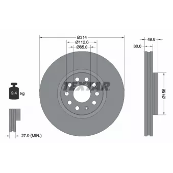 Jeu de 2 disques de frein avant TEXTAR 92232405