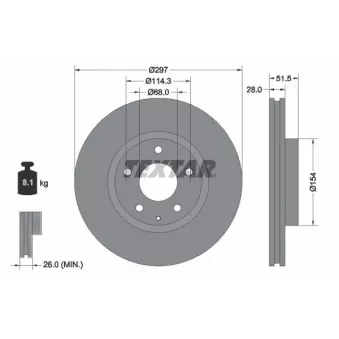 Jeu de 2 disques de frein avant TEXTAR 92257405