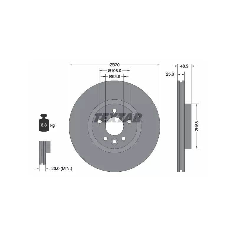 Jeu de 2 disques de frein avant TEXTAR 92282105
