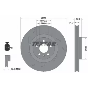 Disque de frein avant gauche TEXTAR 92319005