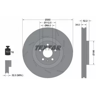 Disque de frein avant droit TEXTAR 92319105