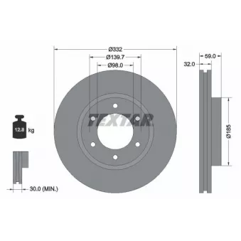 Jeu de 2 disques de frein avant TEXTAR 92320803