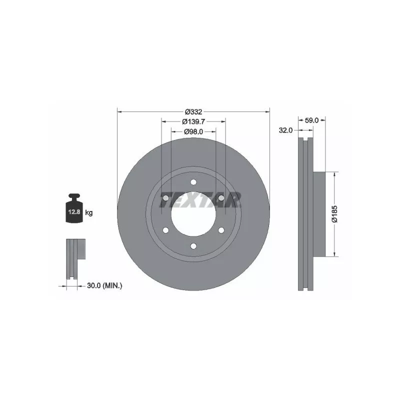 Jeu de 2 disques de frein avant TEXTAR 92320803