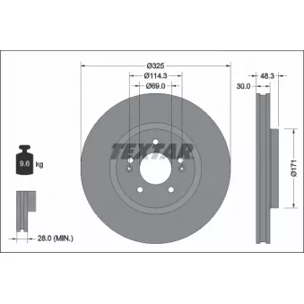 Jeu de 2 disques de frein avant TEXTAR 92337103
