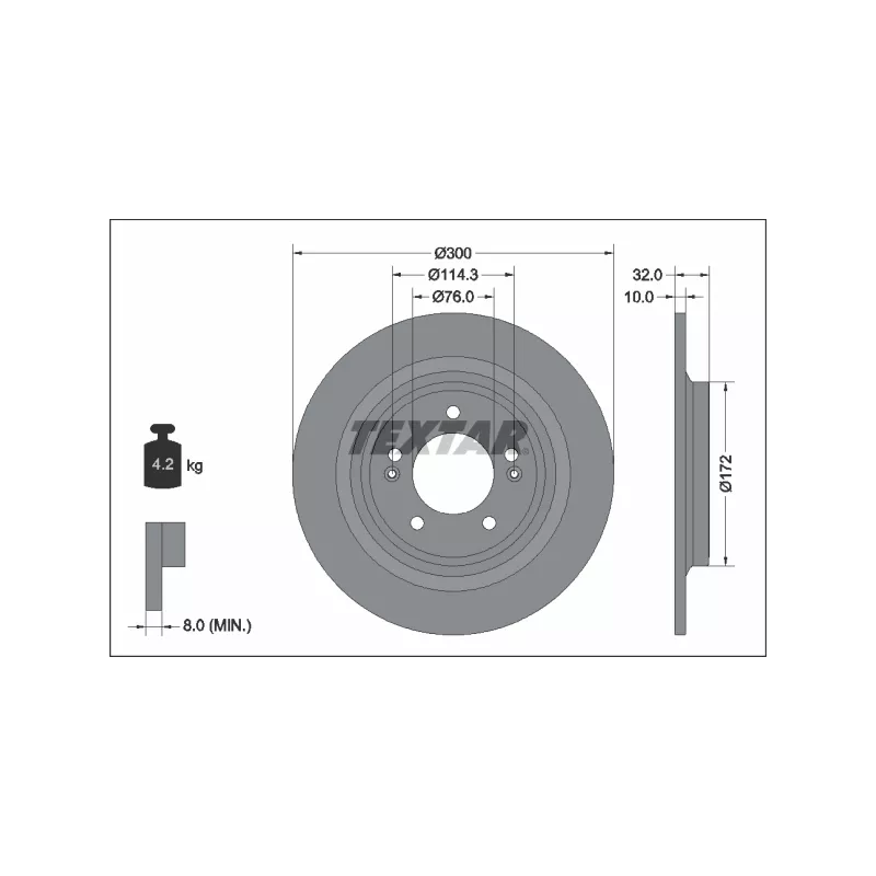 Jeu de 2 disques de frein arrière TEXTAR 92337203