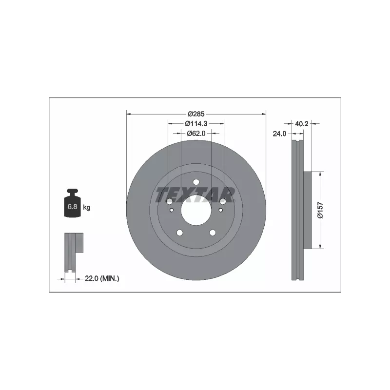Jeu de 2 disques de frein avant TEXTAR 92337303