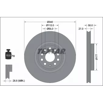 Jeu de 2 disques de frein avant TEXTAR 92337405