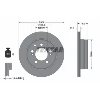 Jeu de 2 disques de frein arrière TEXTAR 92338503