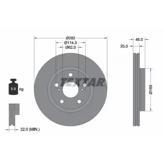 Jeu de 2 disques de frein avant TEXTAR 92341103