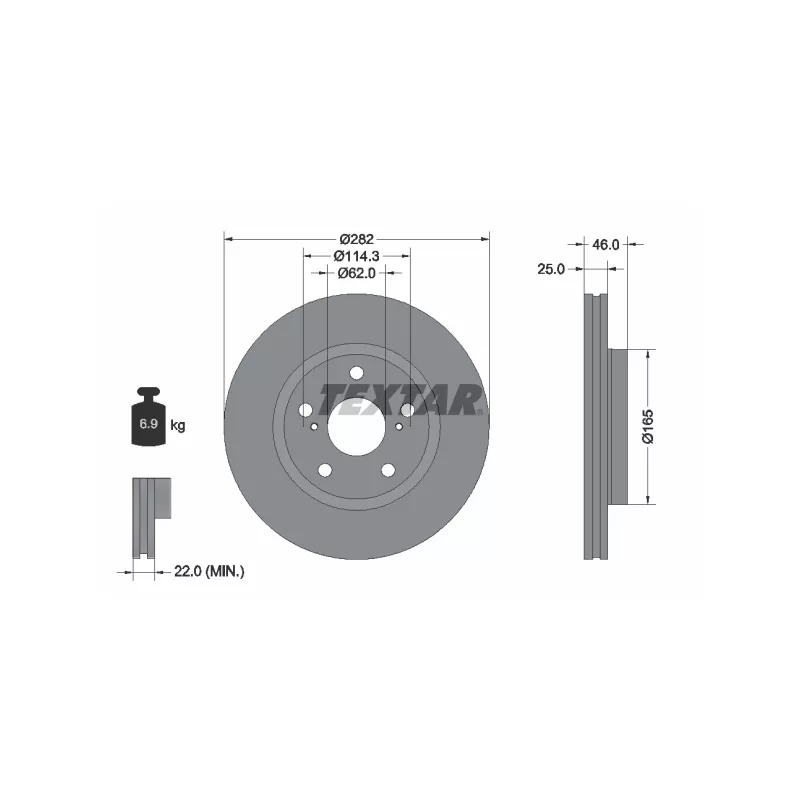 Jeu de 2 disques de frein avant TEXTAR 92341103
