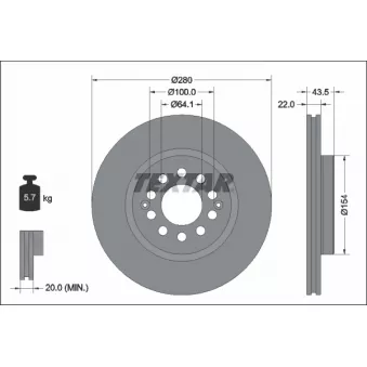 Jeu de 2 disques de frein avant TEXTAR 92342603
