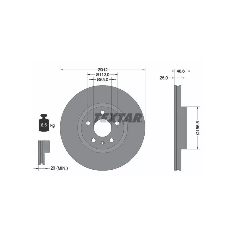 Jeu de 2 disques de frein avant TEXTAR 92343203